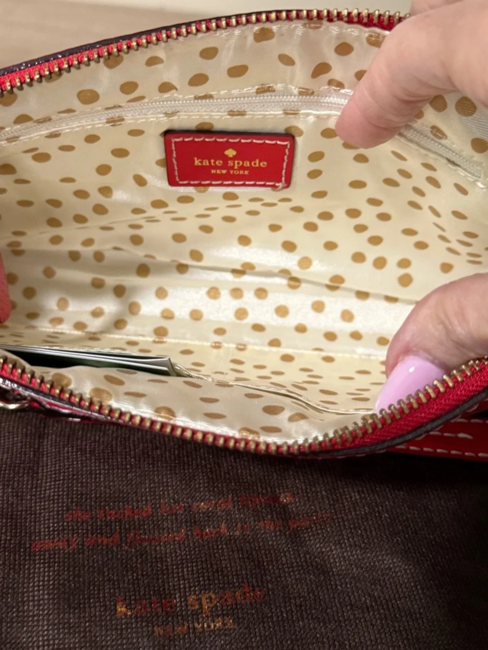 Kate Spade New York Welsley Byrd Red Leather Chain Shoulder Bag